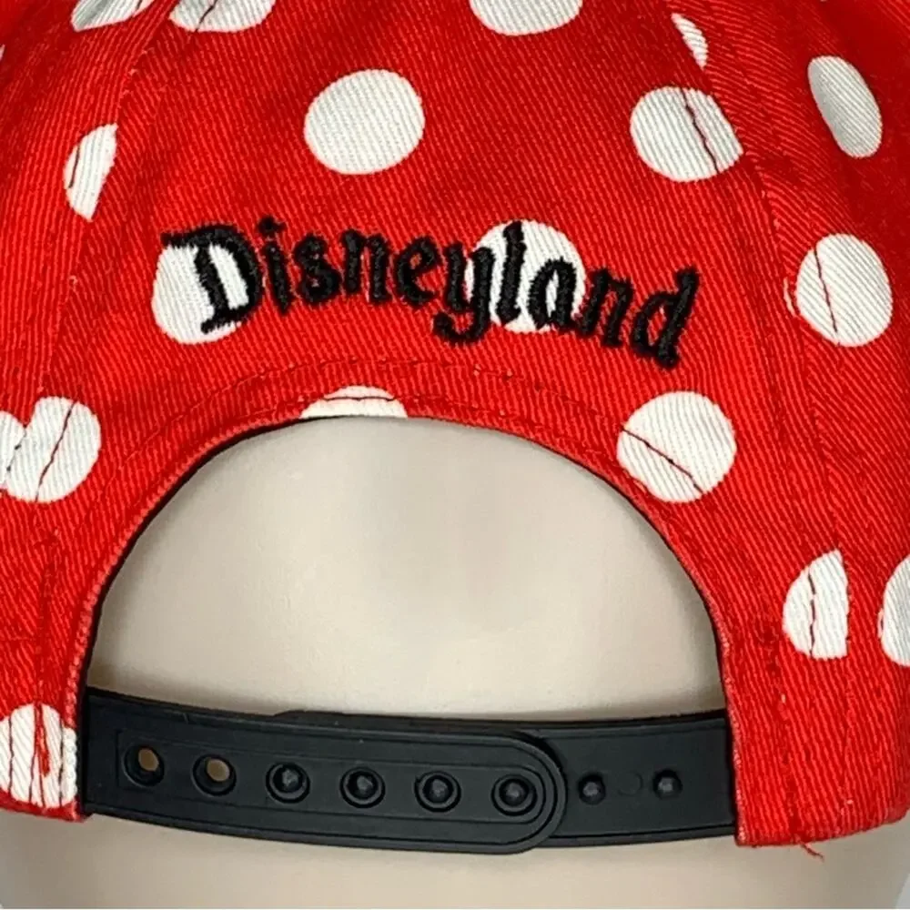 Disney Parks Youth Minnie Mouse Ears With Bow Hat Black Red White Polka Dot